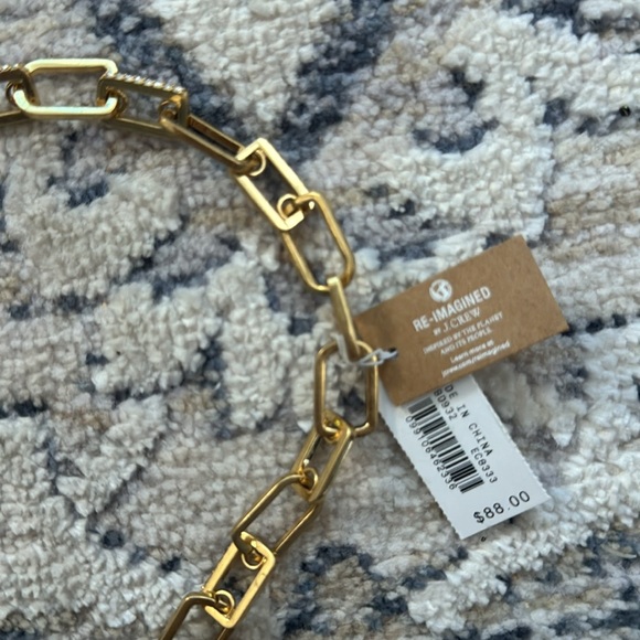 NWT J.Crew Pavé U-link chain necklace - Picture 3 of 3